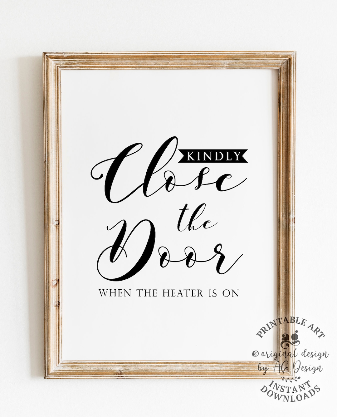 Close the Door Sign, Heater ON Sign, Airbnb House Rules Sign, Printable ...
