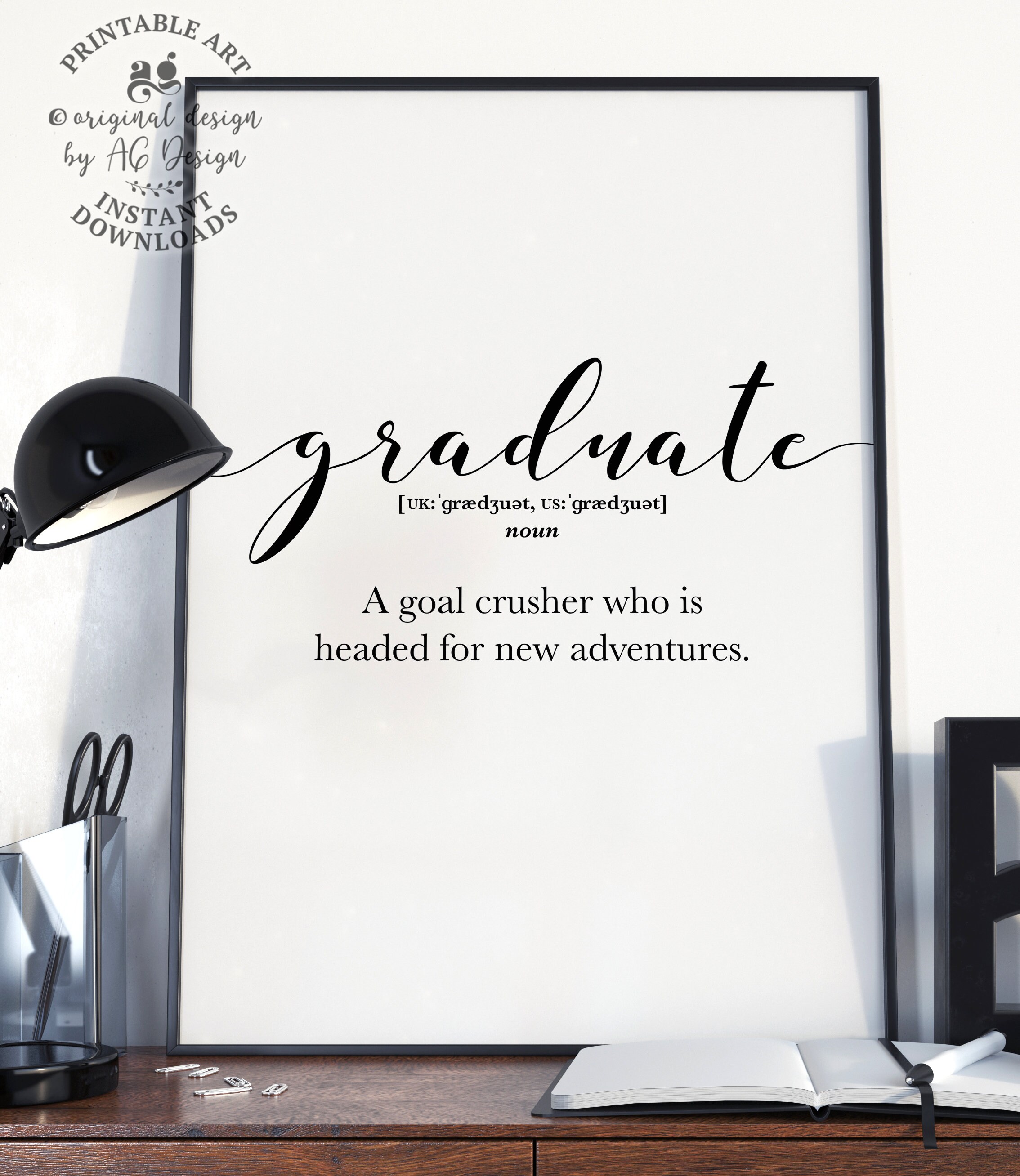 Graduate Definition Printable Dorm Room Decor College - Etsy
