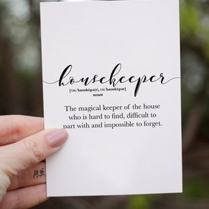 Housekeeper Thank You Card, Housekeeper Appreciation gifts, Printable Housekeeping week blank card, Gift for Hospital Hotel Housekeeper