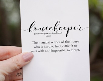 Housekeeper Thank You Card, Housekeeper Appreciation gifts, Printable Housekeeping week blank card, Gift for Hospital Hotel Housekeeper