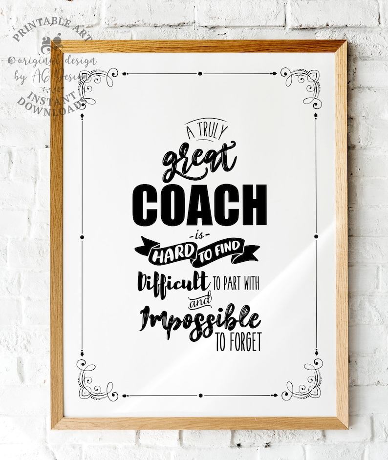 Thank You Gift for Coach Truly Great Coach Printable Etsy