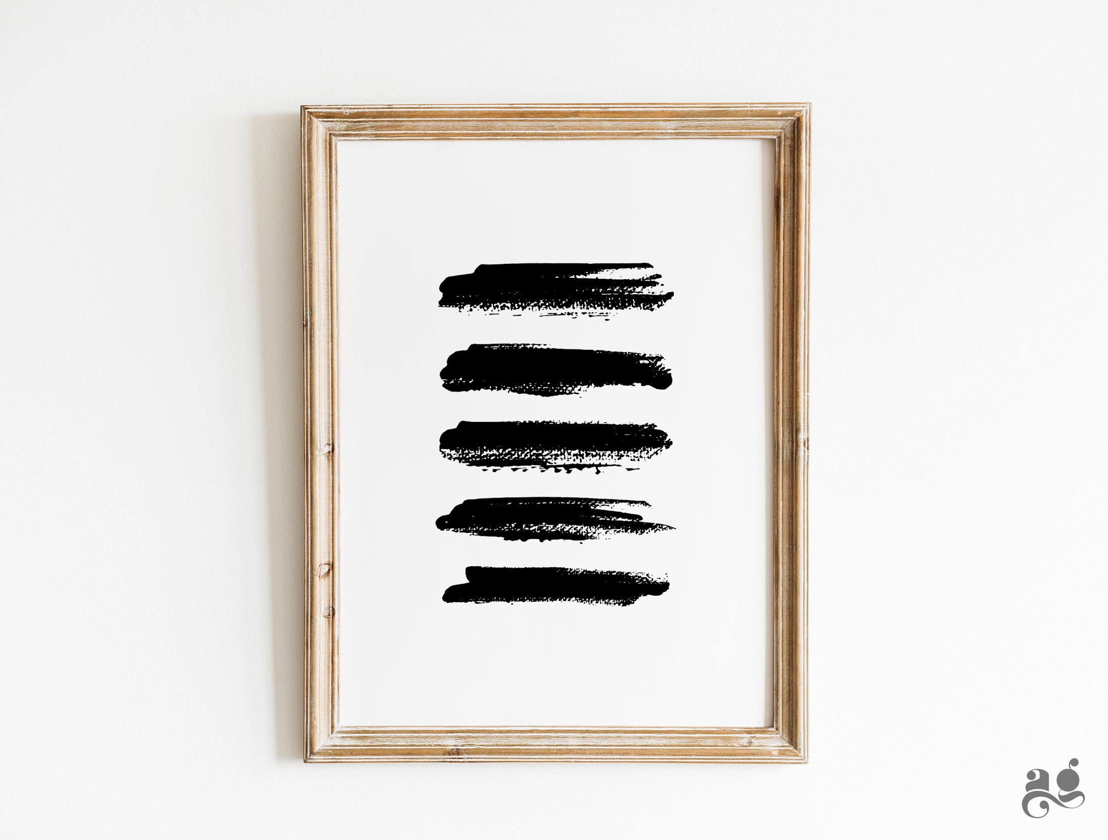 Brush Strokes Art Set of 3 Printable Neutral Wall Prints, Scandinavian ...