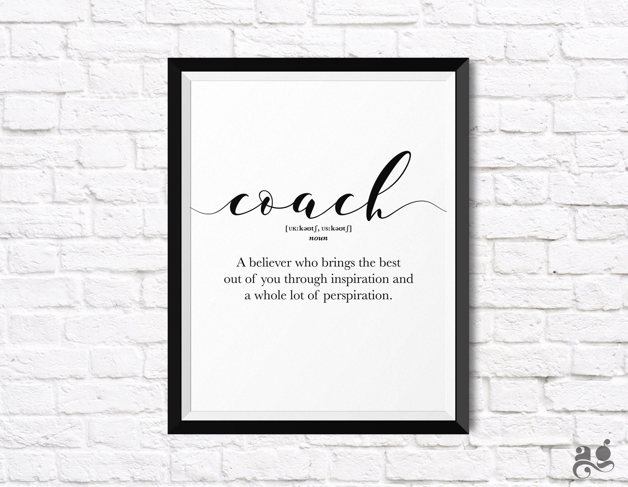 Coach Definition Print, Coach Gift, Printable Wall Art, Baseball Coach