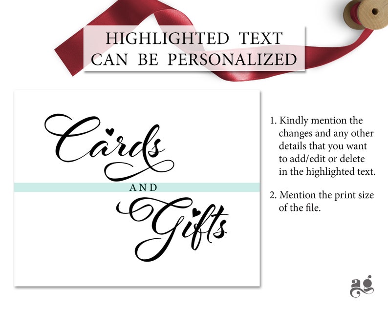 Gifts and Cards Sign, Gift Table Signs, Printable Cards and Gifts Party ...