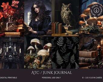 Gothic ATC Cards, Ephemera for Junk Journals (Digital Download)