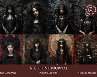 Gothic Art ATC Cards for Junk Journals (Digital Download)