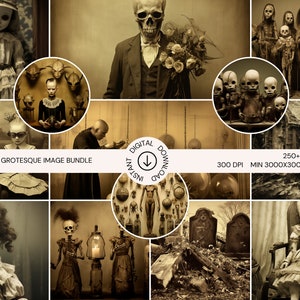 Vintage Grotesque Halloween Image Bundle | 300+ Images