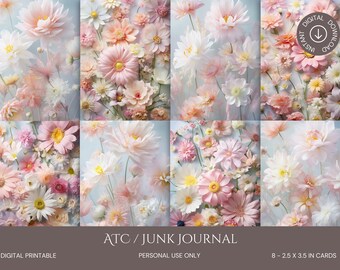 Floral ATC Cards, Ephemera for Junk Journals (Digital Download)
