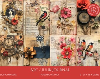 Vintage Ephemera ATC Cards for Junk Journals (Digital Download)