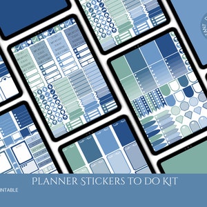Planner Stickers To Do Seashore DIGITAL Esthétique - Imprimable, Stickers pour carnet de voyage, scrapbooking, Journalisation artistique