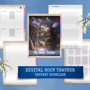 Digital Reading Tracker  |  Reading Journal, Reading Log for GoodNotes, Reading Planner for iPad, Digital Bookshelf