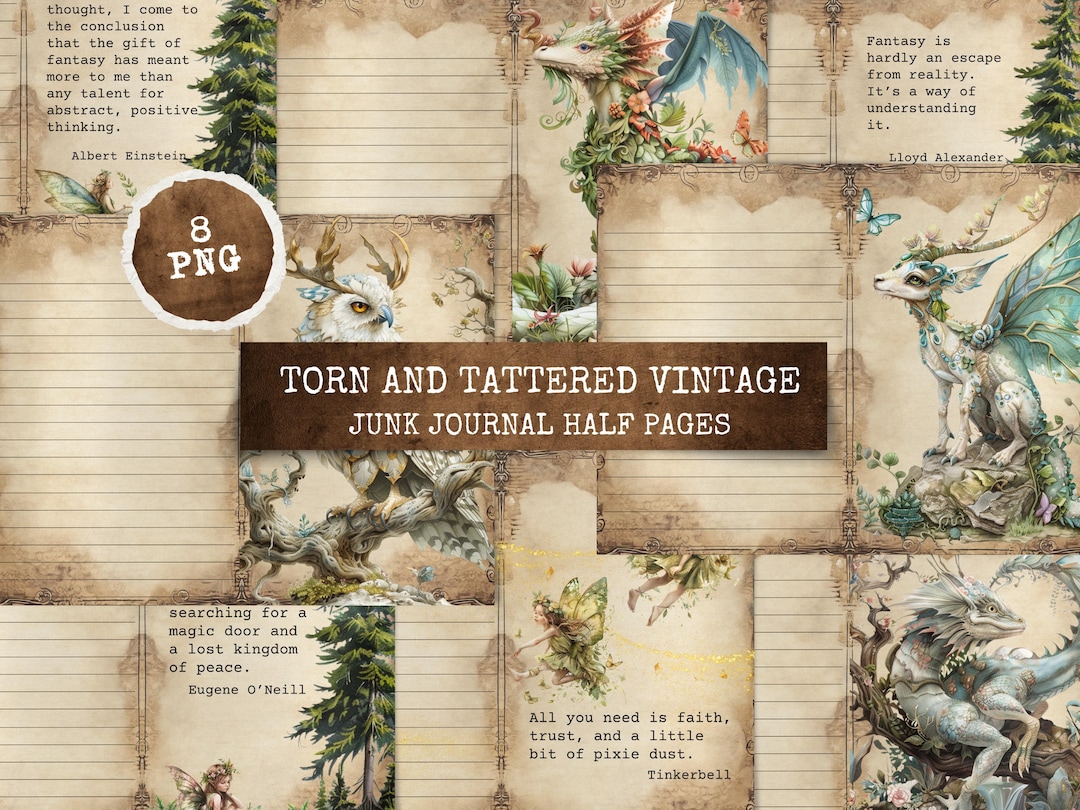 Enchanted Magical Creatures || Junk Journal Pages - Etsy