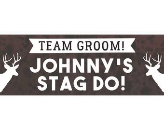 Team Groom! - Stag Do Personalised Party Banner, Custom Design