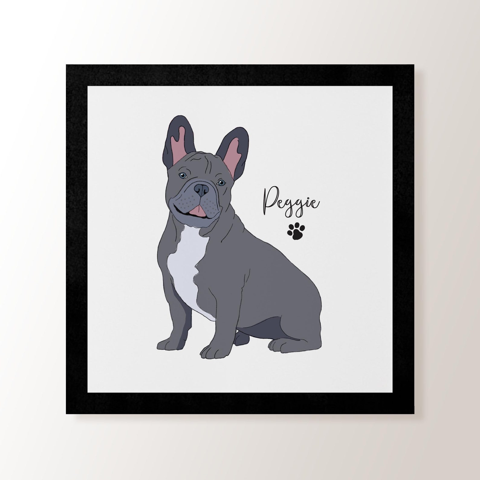 Personalised French Bulldog Dog Print Bespoke Wall Decor Etsy New Zealand