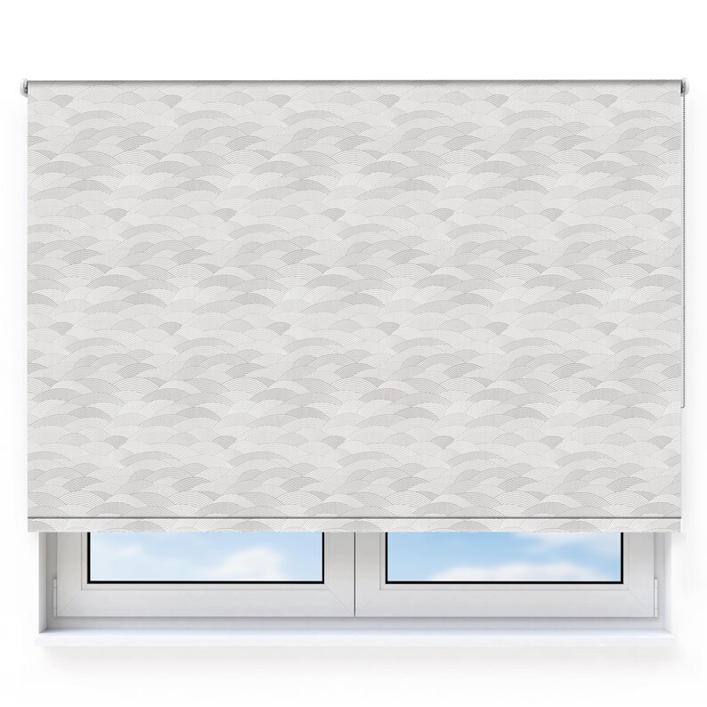 Waves Grey Fabric and Design Sample Swatch [554] - Custom Printed ...
