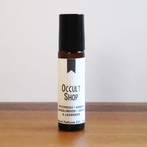 OCCULT SHOP / Patchouli Amber Sandalwood Cedar & Lavender / Book Inspired / Archetype Collection / Roll-On Perfume Oil