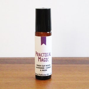 PRACTICAL MAGIC / Fresh Cut Roses Lavender Amber & Musk / Book Inspired / Fantasy Romance / Roll-On Perfume Oil