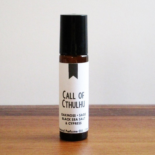 CALL OF CTHULHU / Oakmoss Sage Black Sea Salt & Cypress / Book Inspired / Science Fiction Classics Collection / Roll-On Perfume Oil