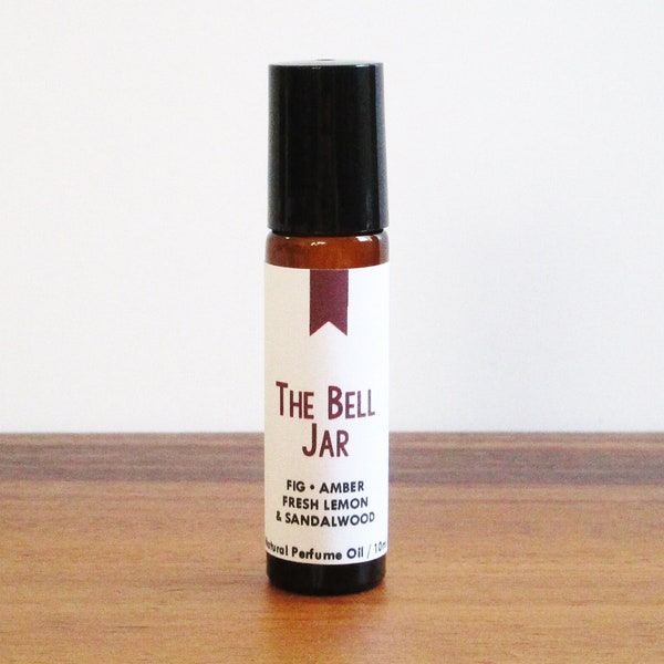 THE BELL JAR / Fig Amber Fresh Lemon & Sandalwood / Book Inspired / Classic Literature Collection / Roll-On Perfume Oil