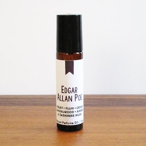 EDGAR ALLAN POE / Violet Plum Cedar Sandalwood Amber & Cashmere Musk / Book Inspired / Classic Literature Horror / Roll-On Perfume Oil