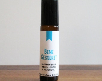 BENE GESSERIT / Saffron Spice Rose Lemon & Patchouli / Book Inspired / Science Fiction Dune Collection / Roll-On Perfume Oil