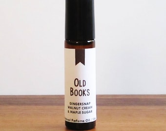 OLD BOOKS / Gingersnap Walnut Cream & Maple Sugar / Book Inspired / Library Cafe / Roll-On Perfume Oil