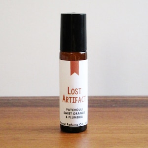 LOST ARTIFACT / Patchouli Sweet Orange & Plumeria / Book Inspired / Archetype Collection / Roll-On Perfume Oil