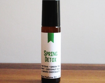 SPRING DETOX / Matcha Green Tea Mint Coconut Milk White Chocolate / Season Inspired / Spring Collection / Roll-On Perfume Oil