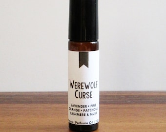 WEREWOLF CURSE Lavender Pine Orange Patchouli Cashmere Musk Book  Inspired Horror Fantasy Roll-On Perfume Oil