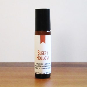 SLEEPY HOLLOW / Pumpkin Ginger Cinnamon Mahogany Amber & Sandalwood / Book Inspired / Classic Literature Gothic Horror / Roll-On Perfume Oil