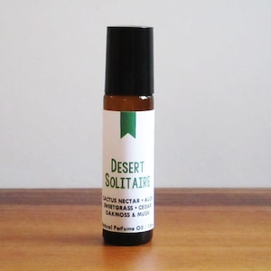 DESERT SOLITAIRE / Cactus Nectar Aloe Sweetgrass Cedar Oakmoss & Musk / Book Inspired / Nonfiction Nature Collection / Roll-On Perfume Oil