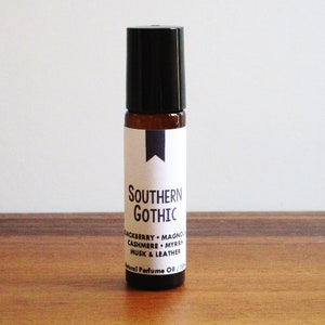 SOUTHERN GOTHIC / Blackberry Magnolia Cashmere Myrrh Musk & Leather / Book Inspired / Genre Collection / Roll-On Perfume Oil