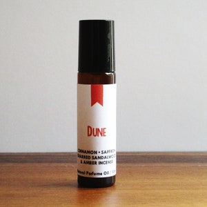 DUNE / Cinnamon Saffron Charred Sandalwood & Amber Incense / Book Inspired / Science Fiction Collection / Roll-On Perfume Oil