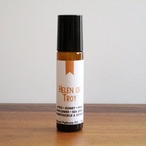 HELEN OF TROY / Apple Honey Pear Sunflower Sea Spray Honeysuckle & Vetiver / Book Inspired / Greek Mythology / Roll-On Perfume Oil