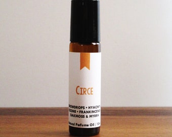 CIRCE / Snowdrops Hyacinth Ozone Frankincense Oakmoss Myrrh / Book Inspired / Greek Mythology / Roll-On Perfume Oil