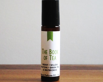 THE BOOK of TEA / Peony Willow Matcha Green Tea & Watercress / Book Inspired / Nonfiction Historical Collection / Roll-On Perfume Oil