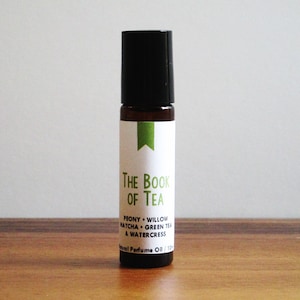 THE BOOK of TEA / Peony Willow Matcha Green Tea & Watercress / Book Inspired / Nonfiction Historical Collection / Roll-On Perfume Oil