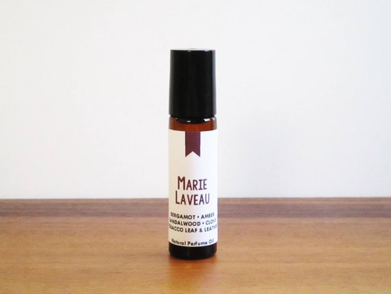 MARIE LAVEAU Bergamot Amber Sandalwood Clove Tobacco Leaf Leather Book  Inspired Nonfiction Historical Collection Roll-On Perfume Oil