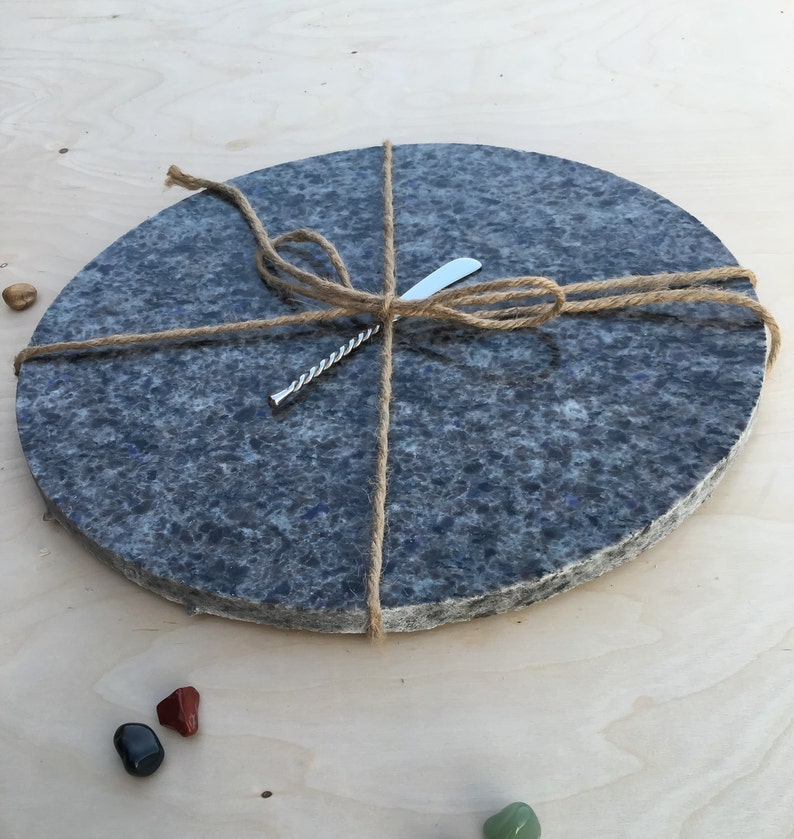 Striking Granite Cutting Board With Initialed Knife Cheese Etsy