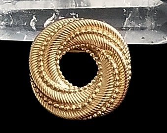 Vintage Intertwined Gold-Tone Circle Brooch by Crown Trifari - 1950s