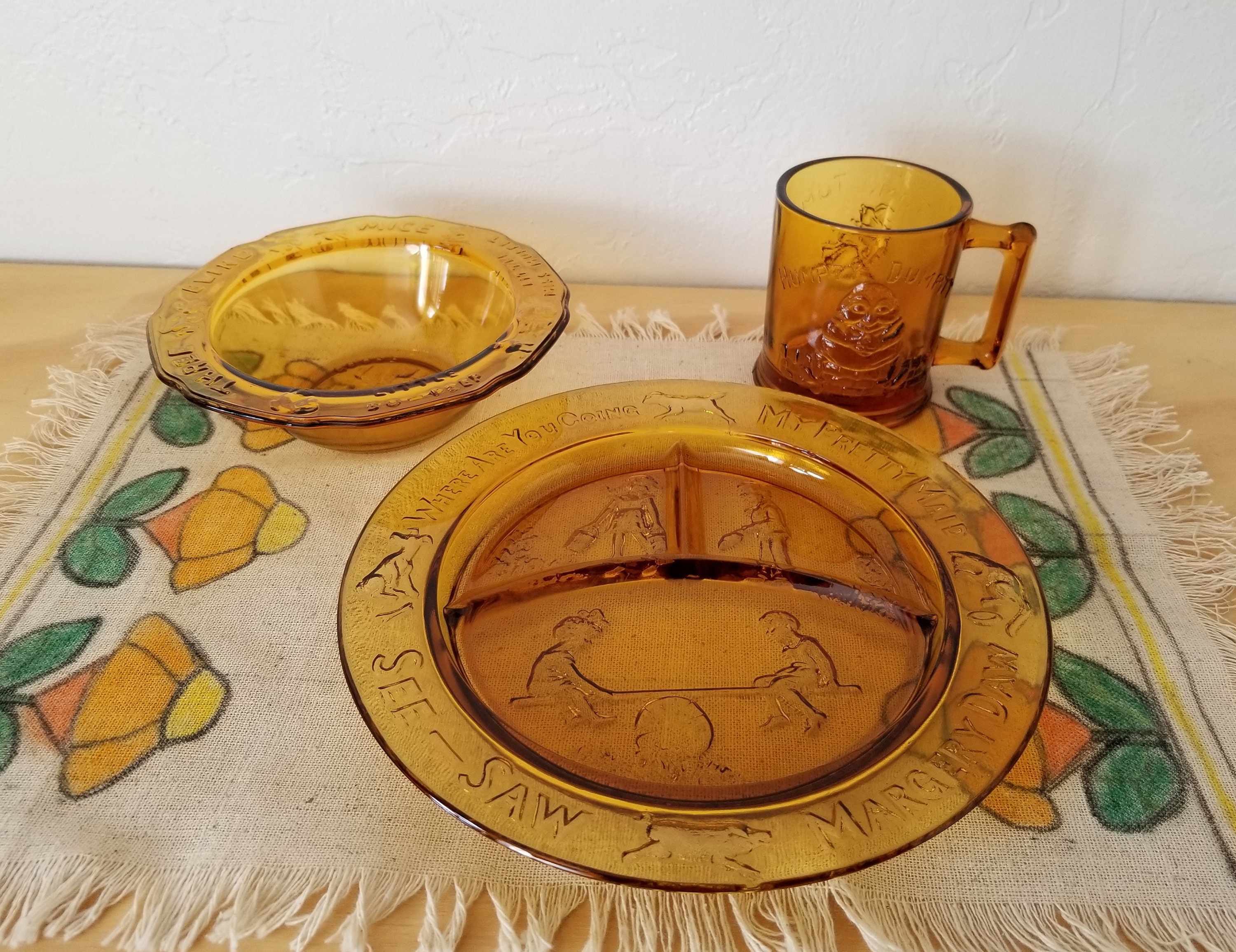 6 Indiana Glass Company Amber Glass Tea Cups / Tiara Sandwich Amber Tea Cups  / Thick Amber Glass Mugs / Vintage Tea Cup Set / Boho Tea Cups -  Norway