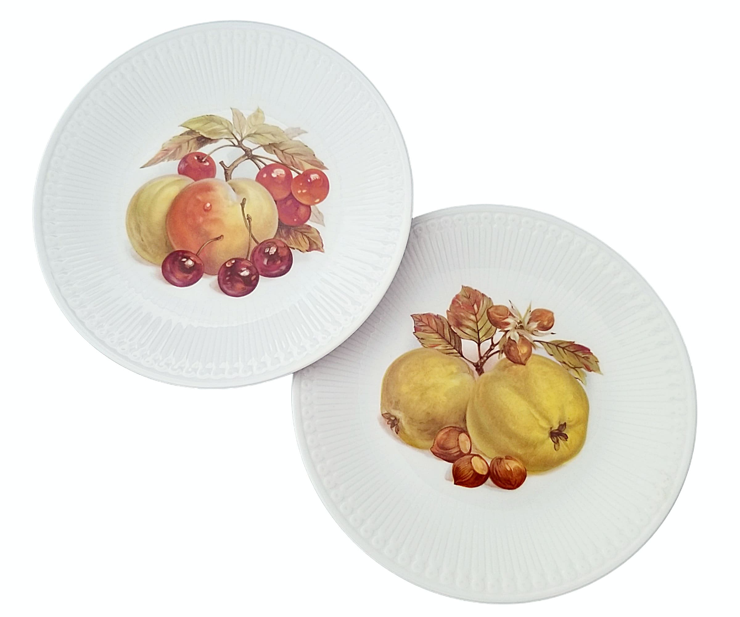 Salad Plates with Fruit Design Lot of 2 Vintage Etsy
