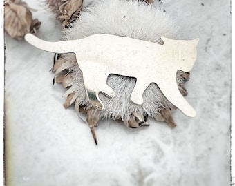 Raw brass large cat blanks-jewelry making-animal shapes-metal blanks-charms-cat charms-hand stamping-components