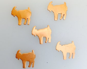Raw copper mini goats blanks-animal shapes-farm animals-jewelry making-metal blanks-charms- supplies-enamels-enameling-hand stamping