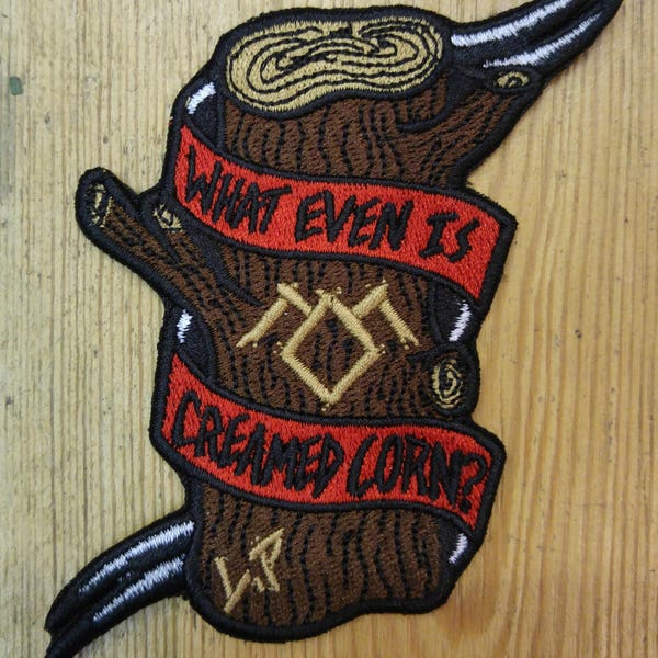 Log lady 'What even is creamed corn?' twin peaks fan iron on embroidered patch