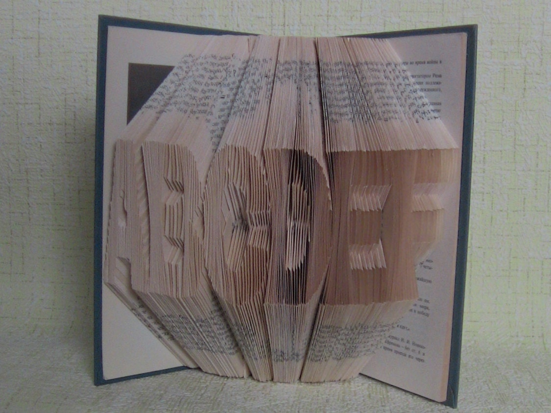 Book Folding Pattern Instructions. Alphabet Font Etsy