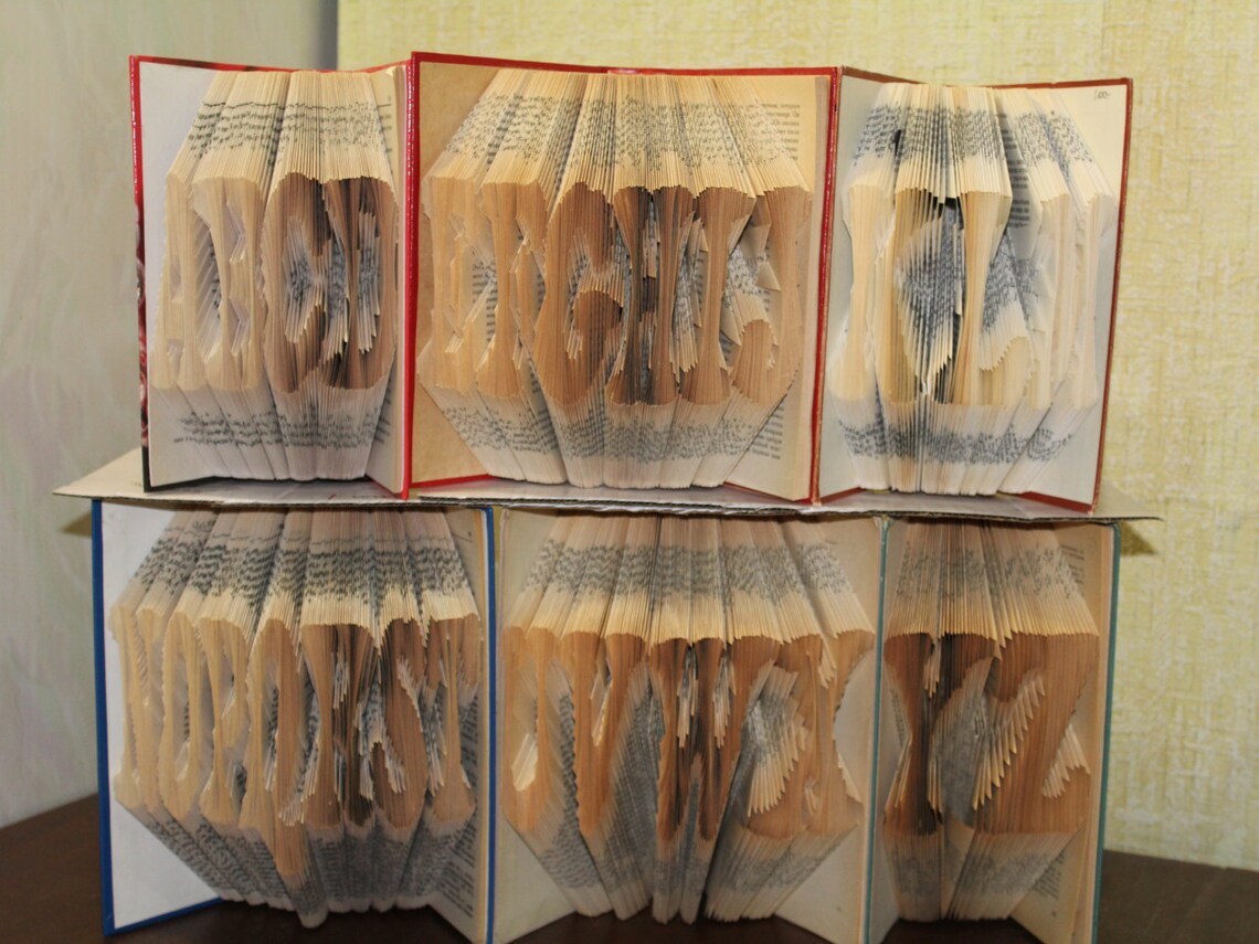Book Folding Pattern Alphabet Instructions. Alphabet Font Etsy