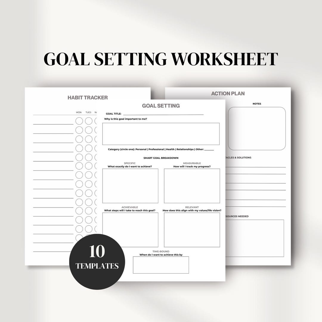 SMART Goal Setting Worksheet Printable | PDF Template for Students ...