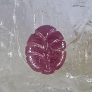 Red 6.96CTS  Natural Untreated RUBY CARVED Leaf Precious GEMSTONE For Ring Pendant