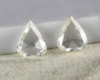 NATURAL Rose Cut DIAMOND Pear Shape Pair 2.29 Carats GEMSTONE For Earring Ring Designing